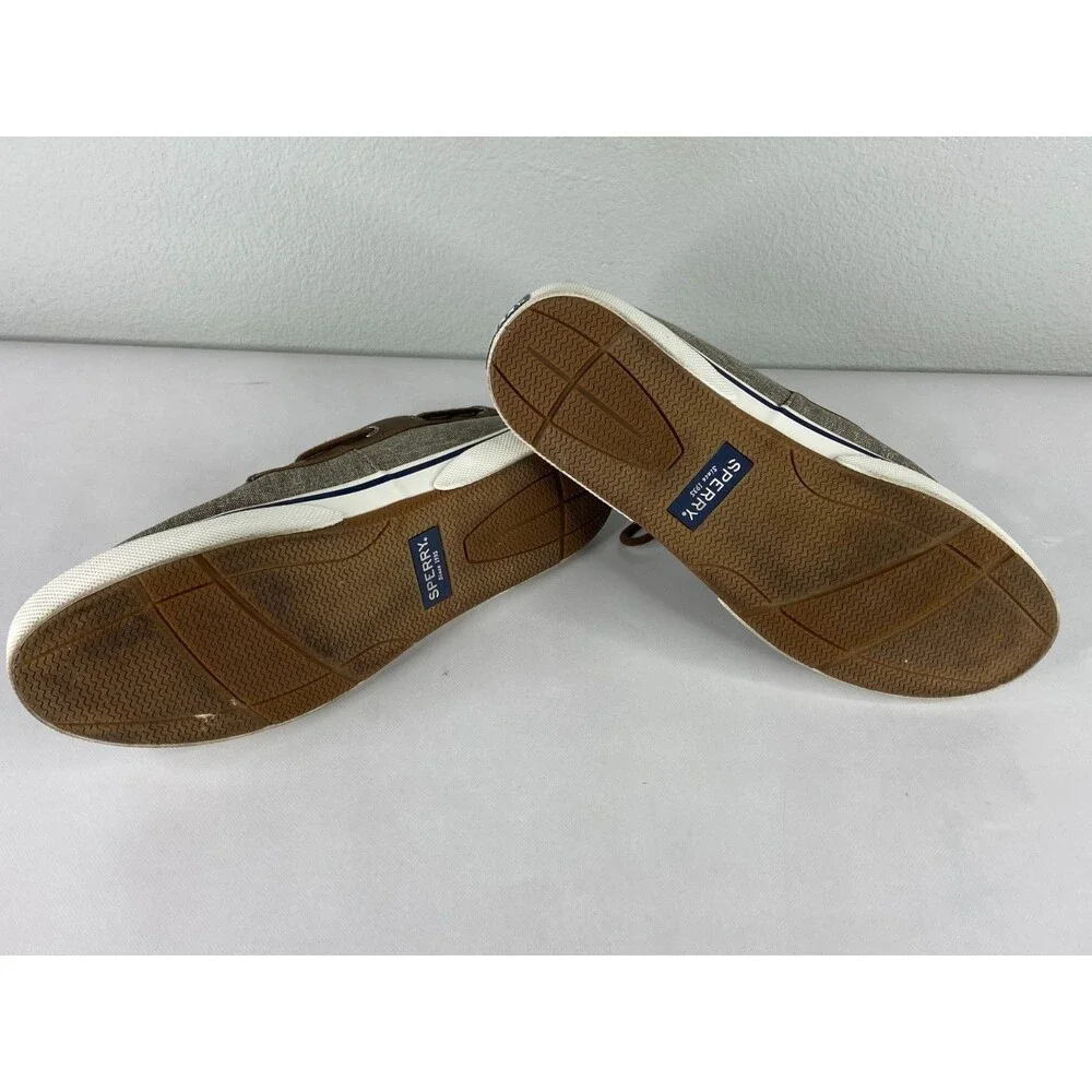 Sperry Men 12 Top Sider Grey Brown STS21489 Boat Shoe Classic Preppy Beach